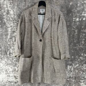 Charles Gray London Sz M Outdoor Notched Overcoat Gray Long Sleeve Lined Button